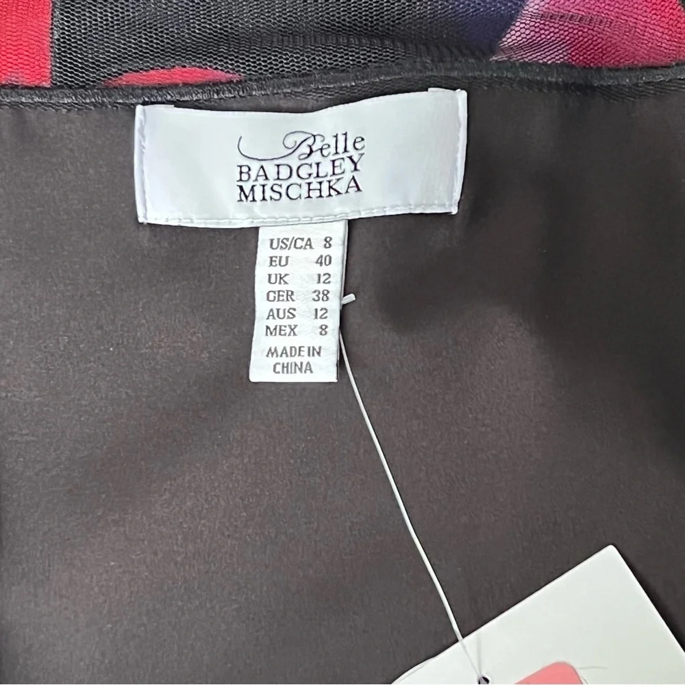 Badgley Mischka Black and Pink Halter Midi Sundress - Picture 8 of 12